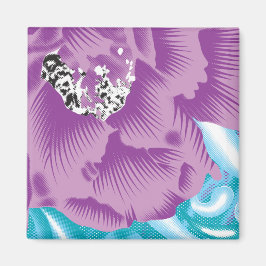 Ein lebendiges Textildesign mit lila und turq-Char Magnet