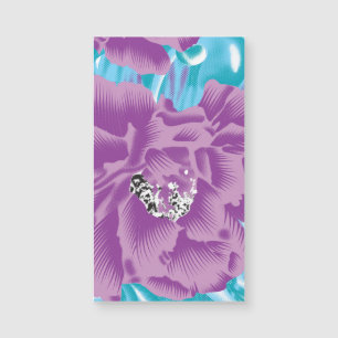 Ein lebendiges Textildesign mit lila und turq-Char Magnetkarte