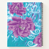 Ein lebendiges Textildesign mit lila und turq-Char Notizblock (Rückseite)