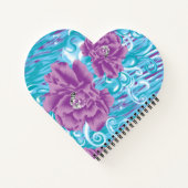 Ein lebendiges Textildesign mit lila und turq-Char Notizblock (Rückseite)