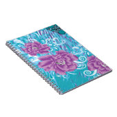 Ein lebendiges Textildesign mit lila und turq-Char Notizblock (Rechte Seite)