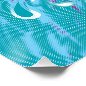 Ein lebendiges Textildesign mit lila und turq-Char Poster (Ecke)