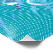 Ein lebendiges Textildesign mit lila und turq-Char Poster (Ecke)