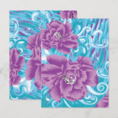 Ein lebendiges Textildesign mit lila und turq-Char Postkarte (Vorne/Hinten)