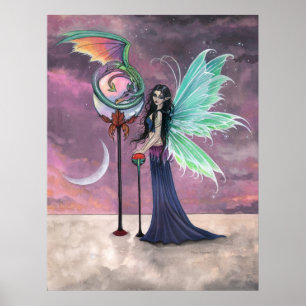 Ein lebendiges Traum Feen Drache Poster