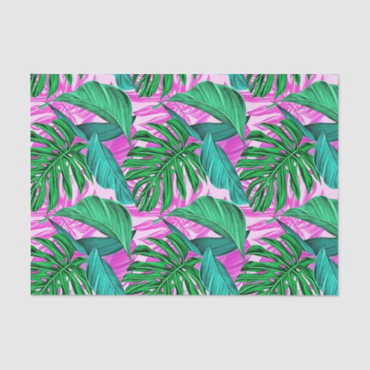 Ein lebendiges tropisches Monstera-Blätter Exotisc Seidenpapier (Vorderseite)