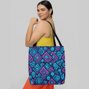 Ein lebendiges und abstraktes geometrisches Muster Tasche