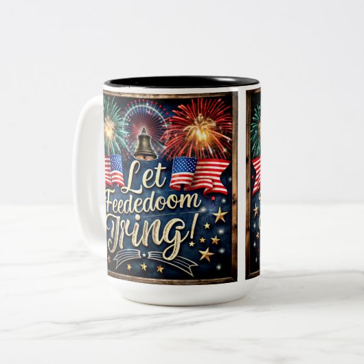 Ein lebendiges und Patriotisches Kunstwerk Zweifarbige Tasse (Vorderseite Links)