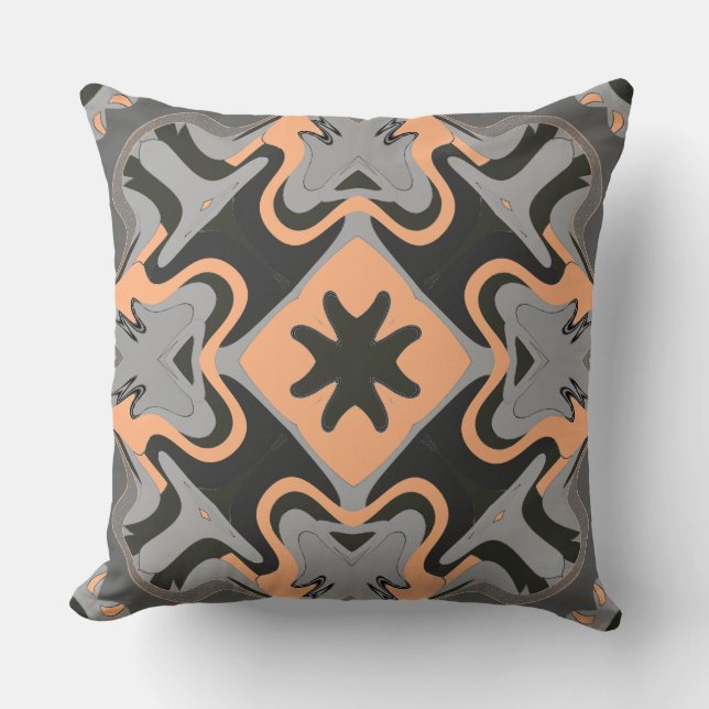 Ein lebendiges, vielfarbiges klassisches Stoffmust Kissen (Vorderseite)