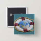 Ein lebenserhaltender und treibender Globus Button (Vorne & Hinten)