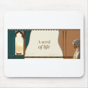 Ein Lebenskeim geschnitztes Fenster und Fluss Mousepad