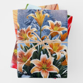Ein lebhafter Bouquet mit orangen Lilien Geschenkpapier Set (Beispiel)
