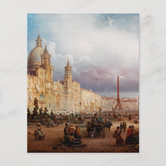 Ein lebhafter Markt auf der Piazza Navona in Rom (Vorderseite)