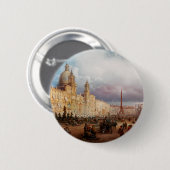 Ein lebhafter Markt auf der Piazza Navona in Rom Button (Vorne & Hinten)