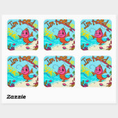 Ein lebhaftes Abenteuer an der Küste Quadratischer Aufkleber (Blatt)