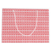 Ein lebhaftes abstraktes rot-orangefarbenes Design Große Geschenktüte (Rückseite)