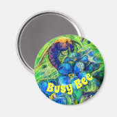 Ein lebhaftes Bienenmagazin ohne Blume Magnet (Vorderseite/Rückseite)