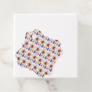 Ein lebhaftes Design mit gelbem und orangefarbenem Geschenkanhänger