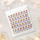 Ein lebhaftes Design mit gelbem und orangefarbenem Geschenktütchen (Ausgeschnitten)
