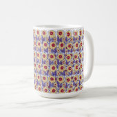 Ein lebhaftes Design mit gelbem und orangefarbenem Kaffeetasse (VorderseiteRechts)