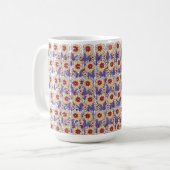 Ein lebhaftes Design mit gelbem und orangefarbenem Kaffeetasse (Vorderseite Links)