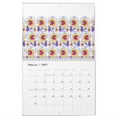 Ein lebhaftes Design mit gelbem und orangefarbenem Kalender (Feb 2027)