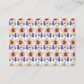 Ein lebhaftes Design mit gelbem und orangefarbenem Platzkarte (Rückseite)