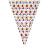 Ein lebhaftes Design mit gelbem und orangefarbenem Wimpelkette (Zweite Fahne)