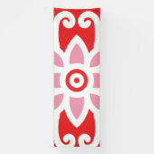 Ein lebhaftes, rot-weißes Design mit einem delikat Banner (Vertikal)