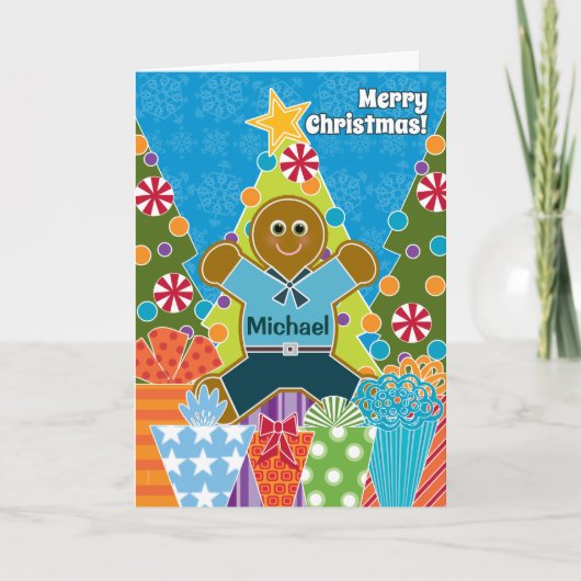 Ein Lebkuchen-Junge für Weihnachten addieren einen (Vorderseite)