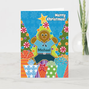 Ein Lebkuchen-Junge für Weihnachten addieren einen