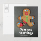 Ein Lebkuchenmann, der schockiert aussah Postkarte (Vorne/Hinten)
