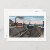 Ein leerer Trockendock, eine Marinewerft Postkarte (Vorne/Hinten)