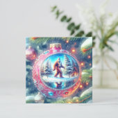 Ein legendärer Weihnachtsbigfoot Feiertagskarte (Stehend Vorderseite)
