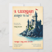Ein legendäres Vintages Schloss, 50. Geburtstag Einladung (Vorderseite)