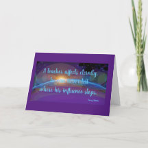 Ein Lehrer beeinflusst die Ewigkeit