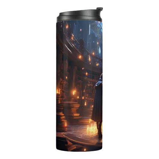 ein Lehrer, der Zauberbücher studiert Thermosbecher (Nach links gedreht)