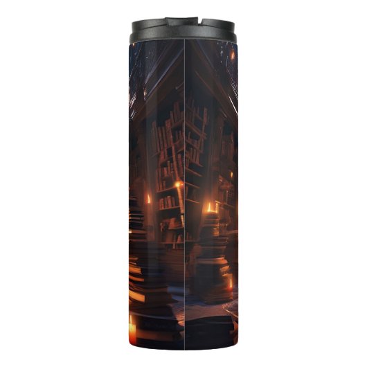 ein Lehrer, der Zauberbücher studiert Thermosbecher (Rückseite)