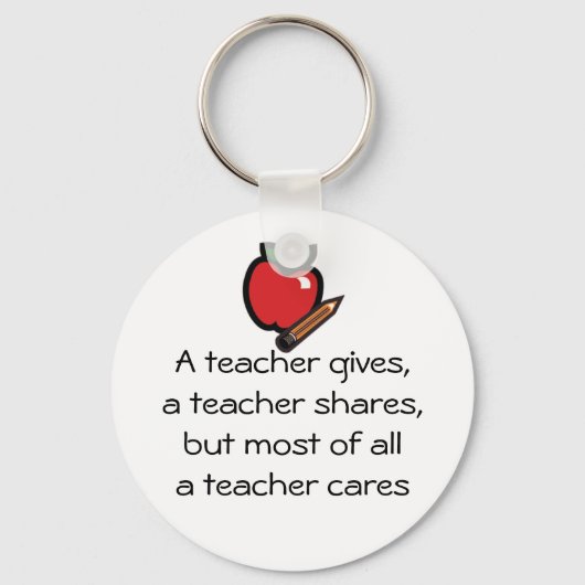 Ein Lehrer kümmert sich Schlüsselanhänger (Vorderseite)