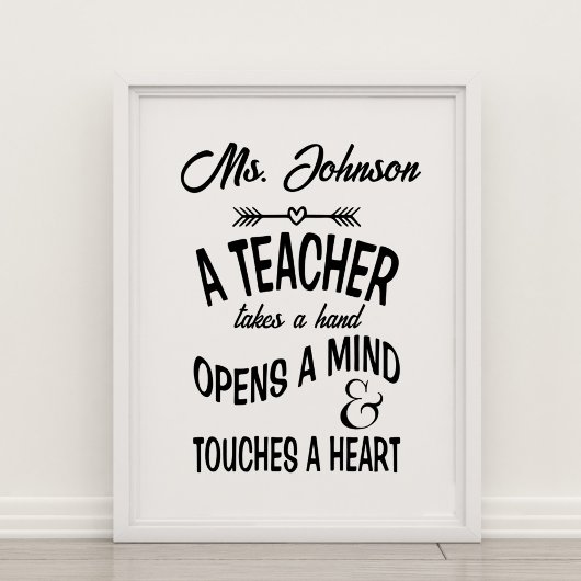 Ein Lehrer nimmt die Hand und öffnet den Geist Poster