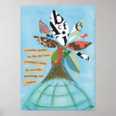 Ein Lehrer zündet das Feuerplakat an Poster (Vorne)