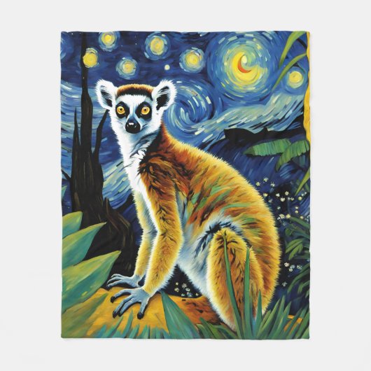 Ein Lemur in der frühen Nacht Fleecedecke (Vorderseite)