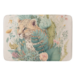 Ein Leopard hinter dem Busch-Brauch Badematte