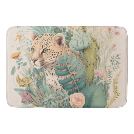 Ein Leopard hinter dem Busch-Brauch Badematte (Vorderseite)