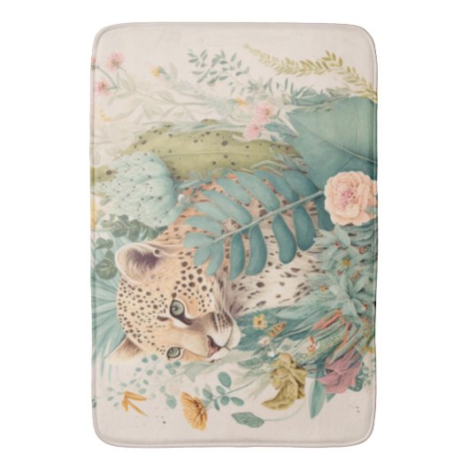 Ein Leopard hinter dem Busch-Brauch Badematte (Vorderseite Vertikal)