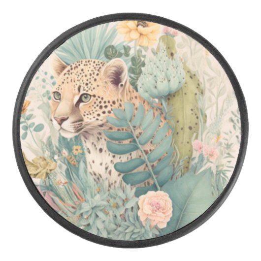 Ein Leopard hinter dem Busch-Brauch Eishockey Puck (Vorderseite)