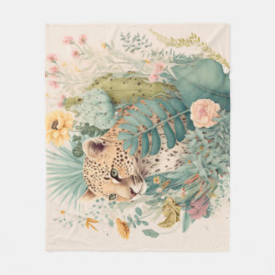 Ein Leopard hinter dem Busch-Brauch Fleecedecke