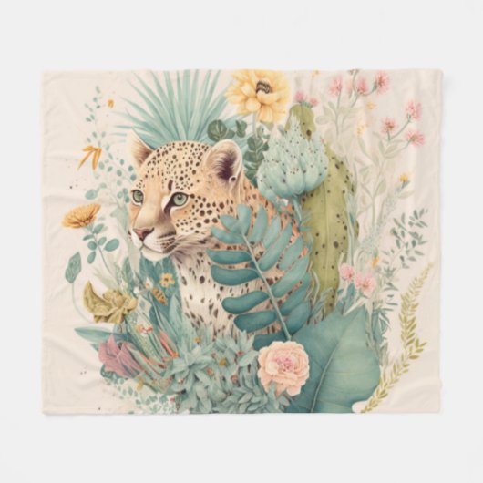 Ein Leopard hinter dem Busch-Brauch Fleecedecke (Vorderseite (Horizontal))