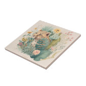 Ein Leopard hinter dem Busch-Brauch Fliese (Seite)