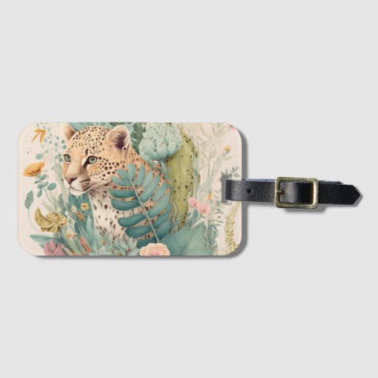 Ein Leopard hinter dem Busch-Brauch Gepäckanhänger (Vorderseite (Horizontal))